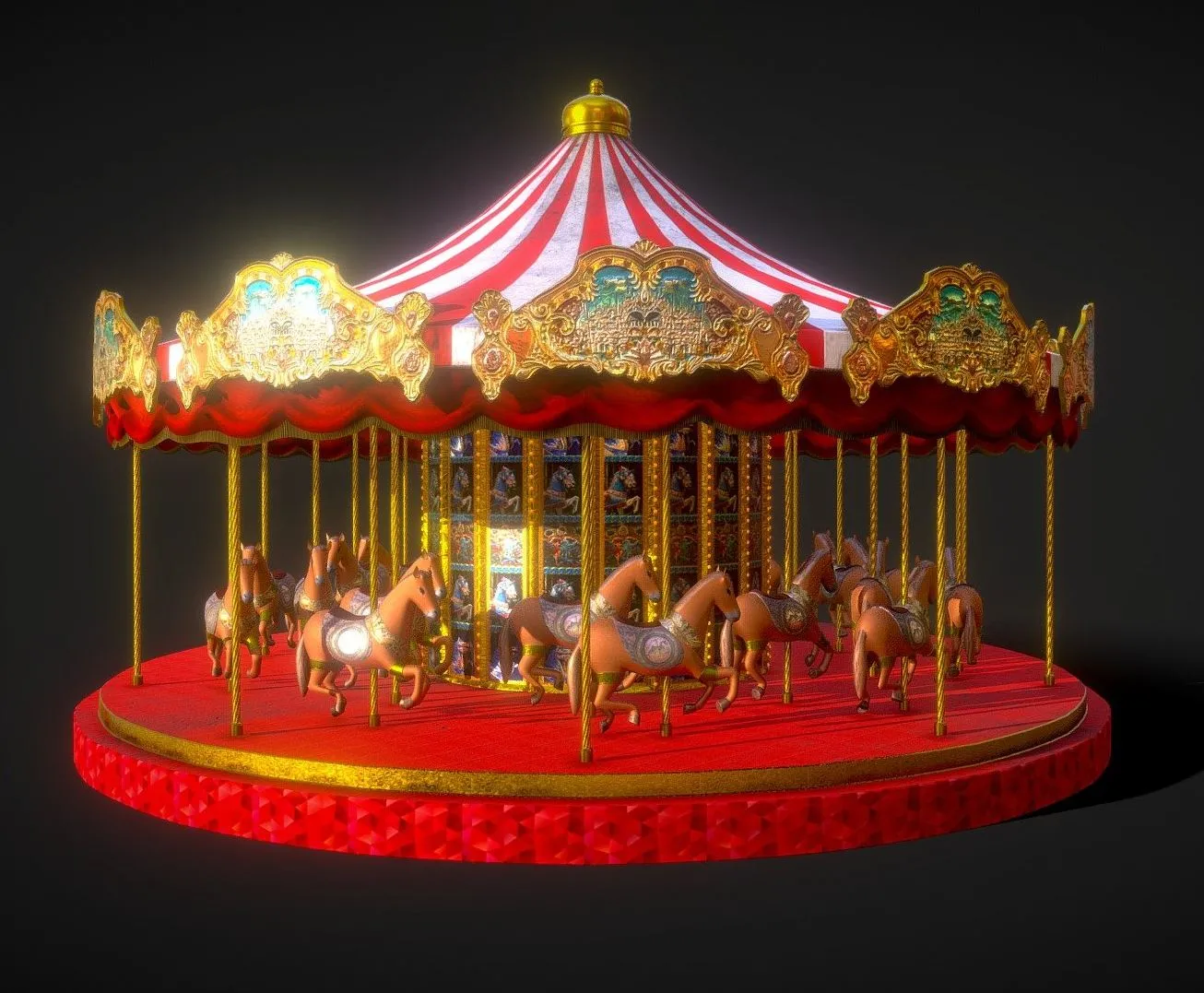 PBR Game 3D Models – Luxurious Carousel