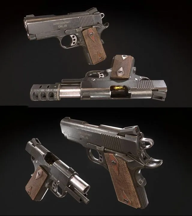 PBR Game 3D Models – M1911 Compact