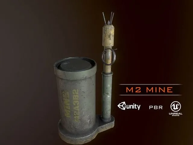 PBR Game 3D Models – M2 mine USA WW2 PBR Grenade
