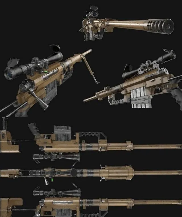 PBR Game 3D Models – M200 Sniper Rifle