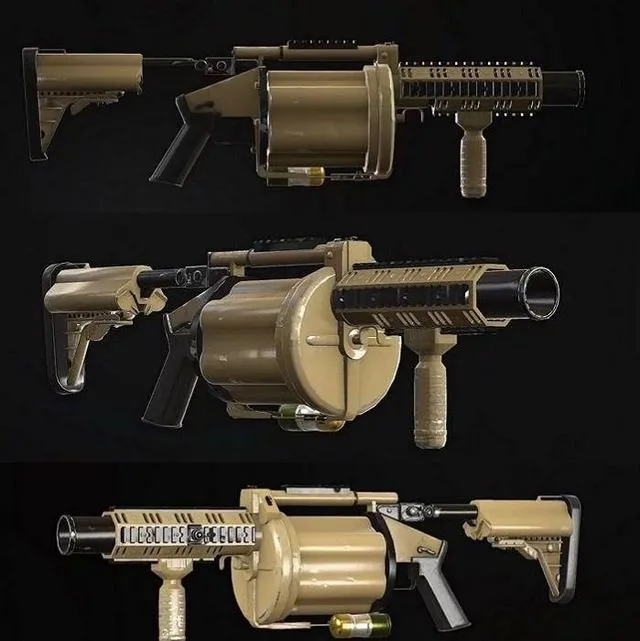 PBR Game 3D Models – M32 grenade luncher