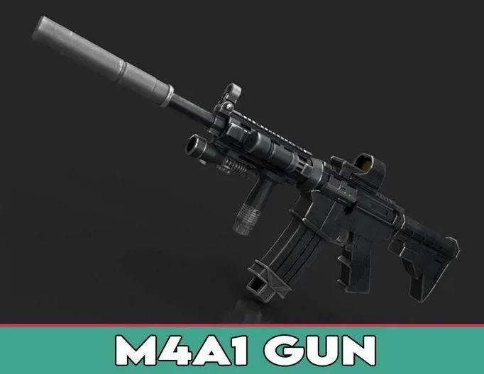 PBR Game 3D Models – M4A1 Gun