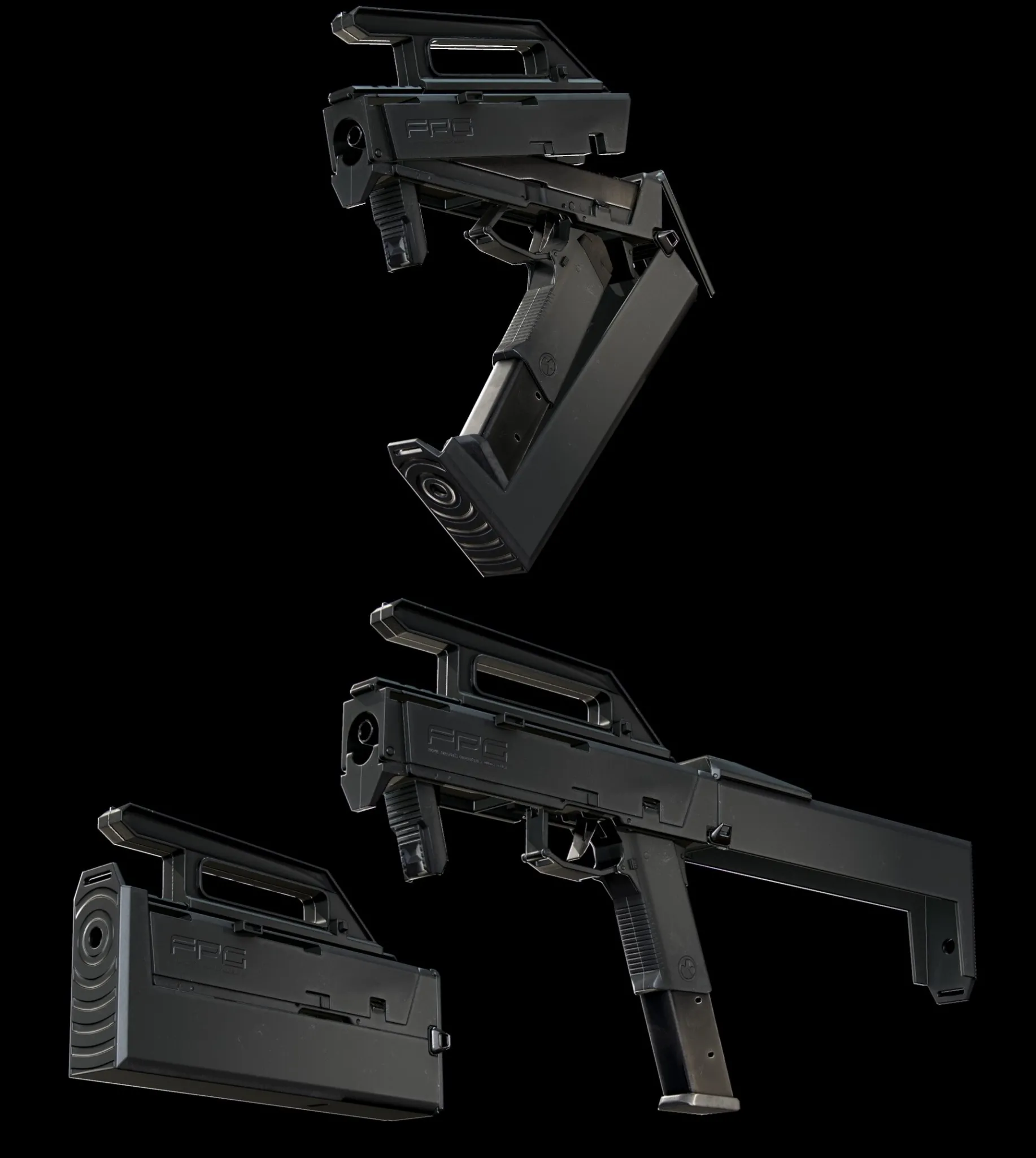 PBR Game 3D Models – Magpul FMG-9