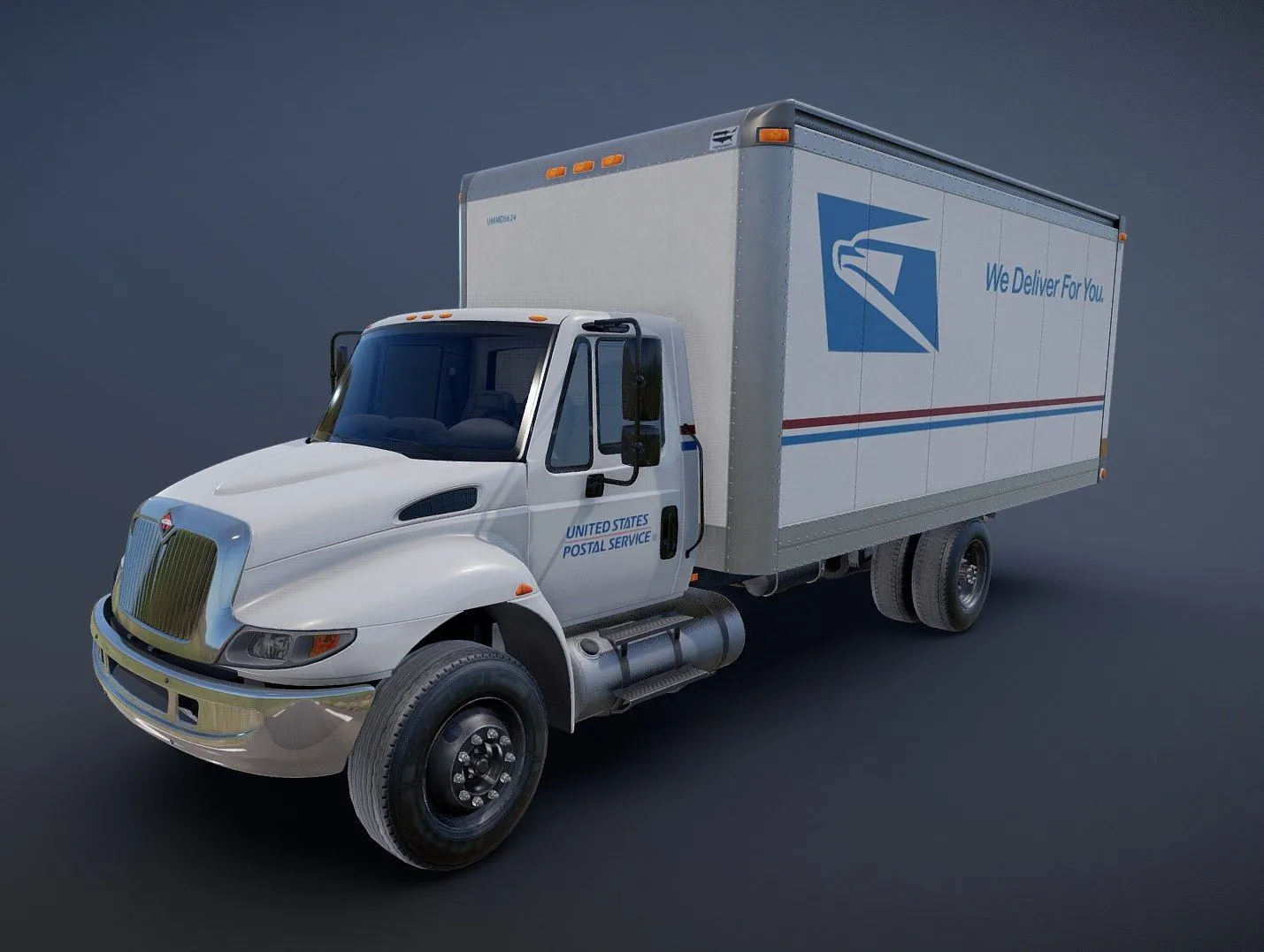PBR Game 3D Models – Mail Box Truck