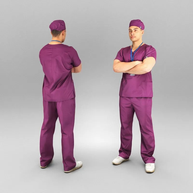 PBR Game 3D Models – Male doctor standing with crossed arms 424