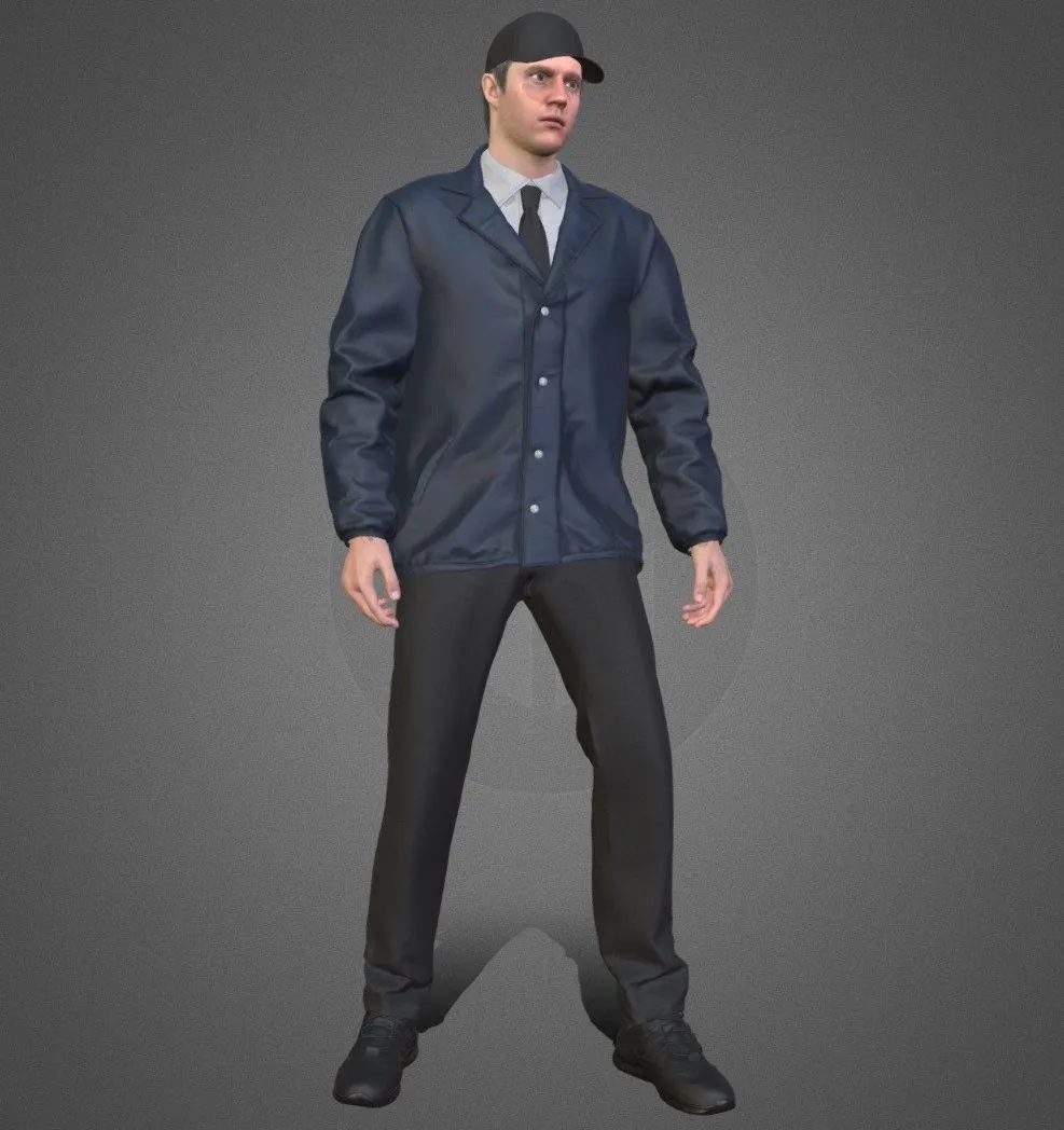PBR Game 3D Models – Man Agent Outfit Rigged