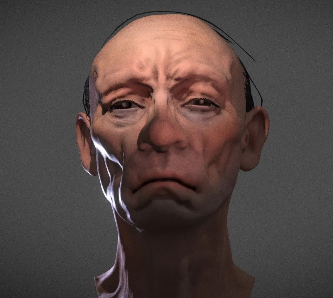 PBR Game 3D Models – Man Head Sculpt