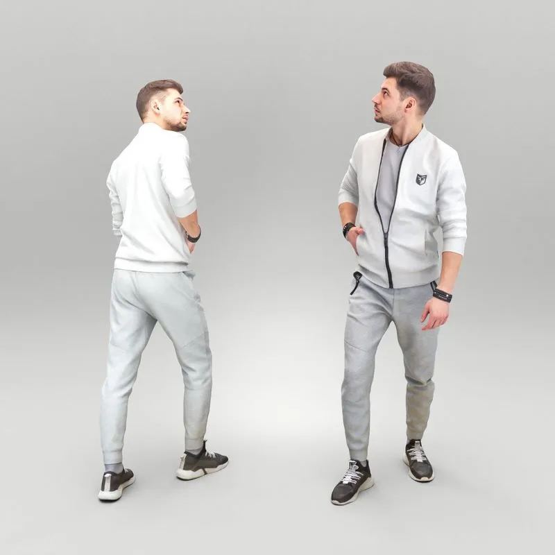 PBR Game 3D Models – Man in casual gray tracksuit 422
