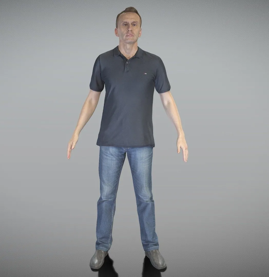 PBR Game 3D Models – Man In Casual Style Ready For Animation 312