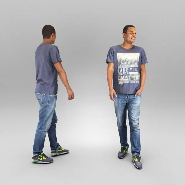PBR Game 3D Models – Man in casual walking 362