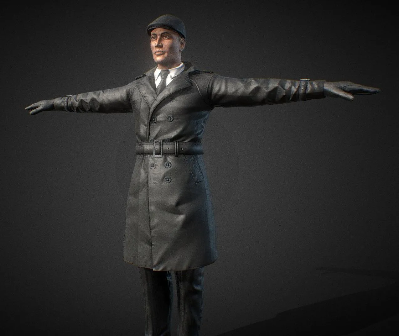 PBR Game 3D Models – Man In Coat Character Human Riged Model