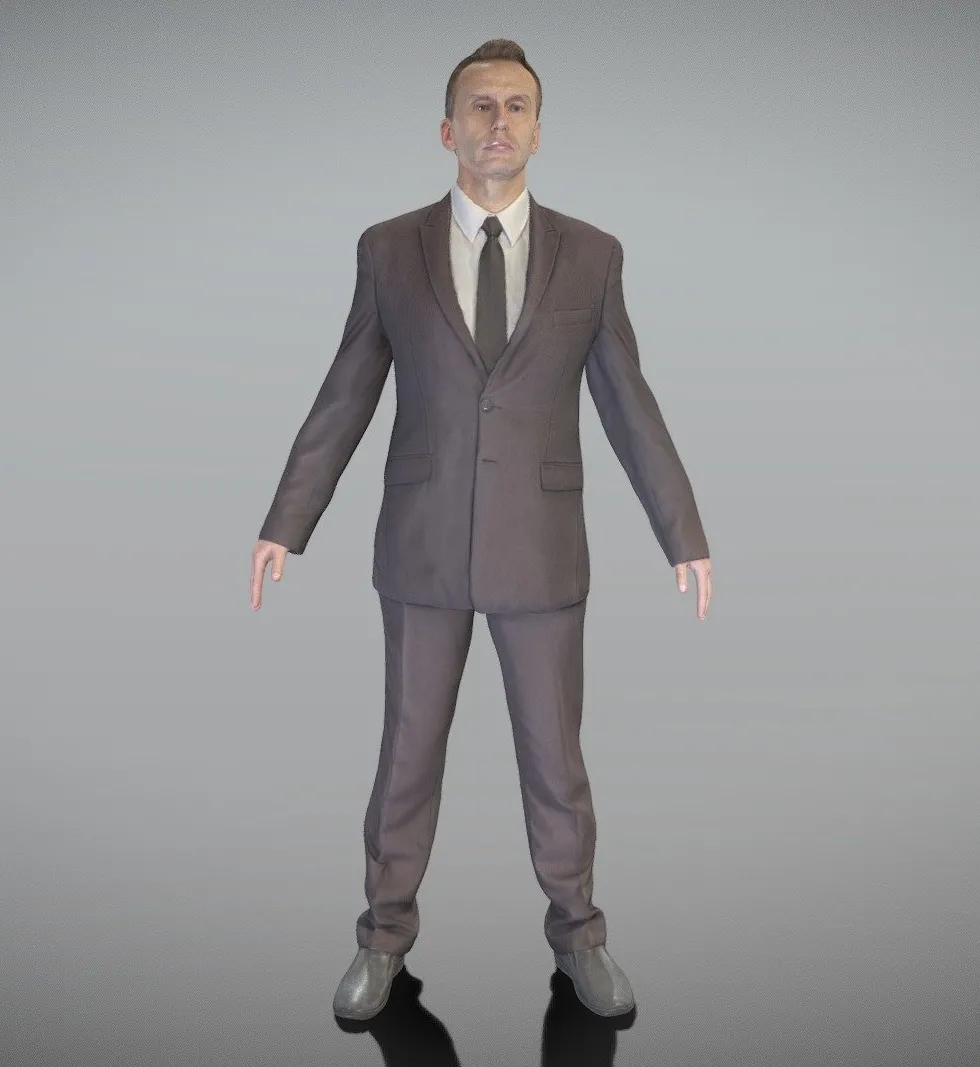 PBR Game 3D Models – Man In Suit Ready For Animation 354