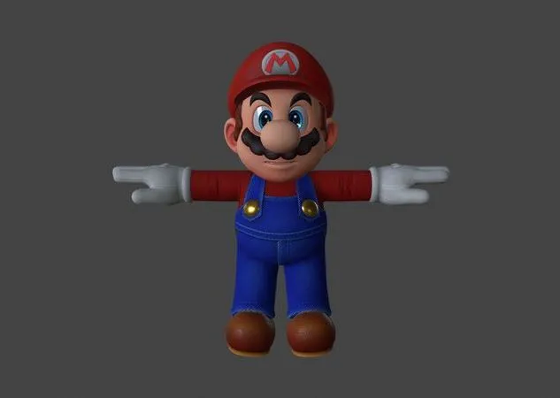 PBR Game 3D Models – Mario Low-poly