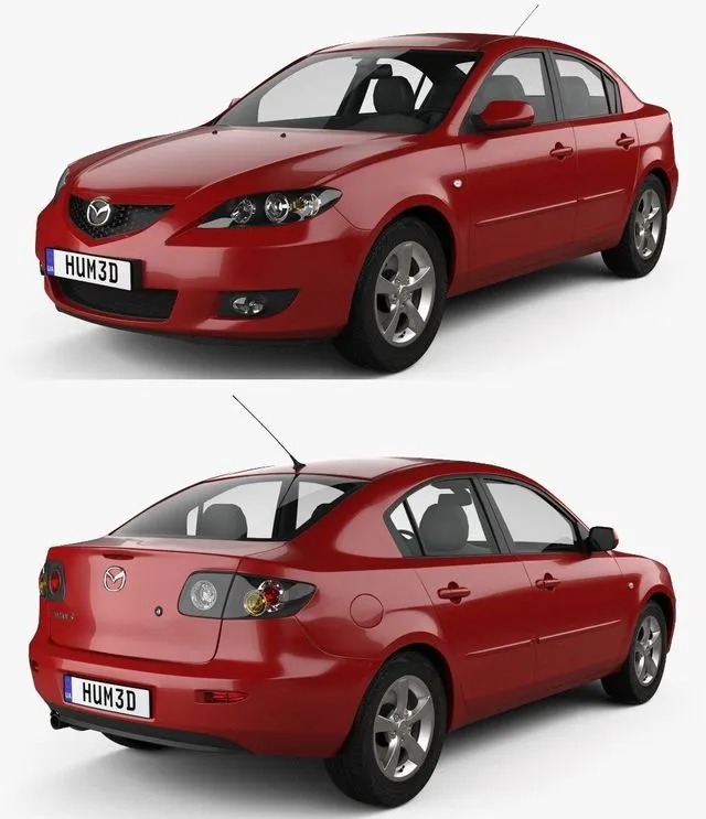 PBR Game 3D Models – Mazda 3 sedan 2003