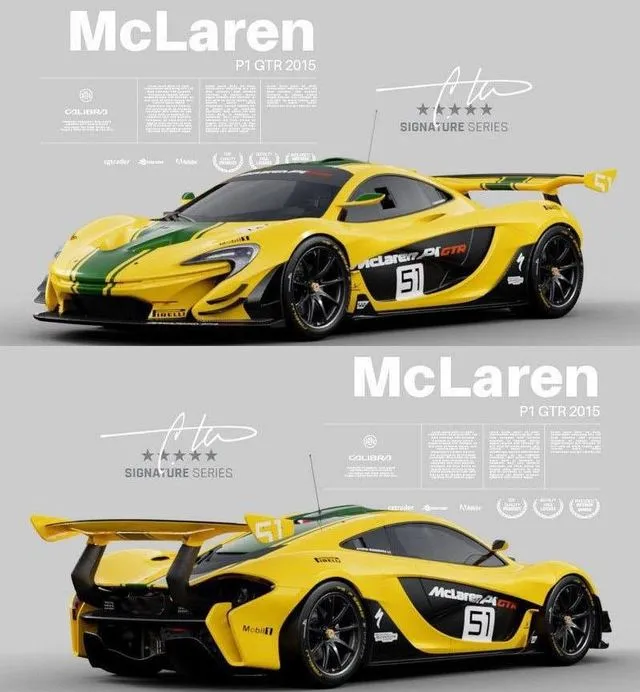 PBR Game 3D Models – McLaren P1 GTR 2015 – Exterior Interior Engine
