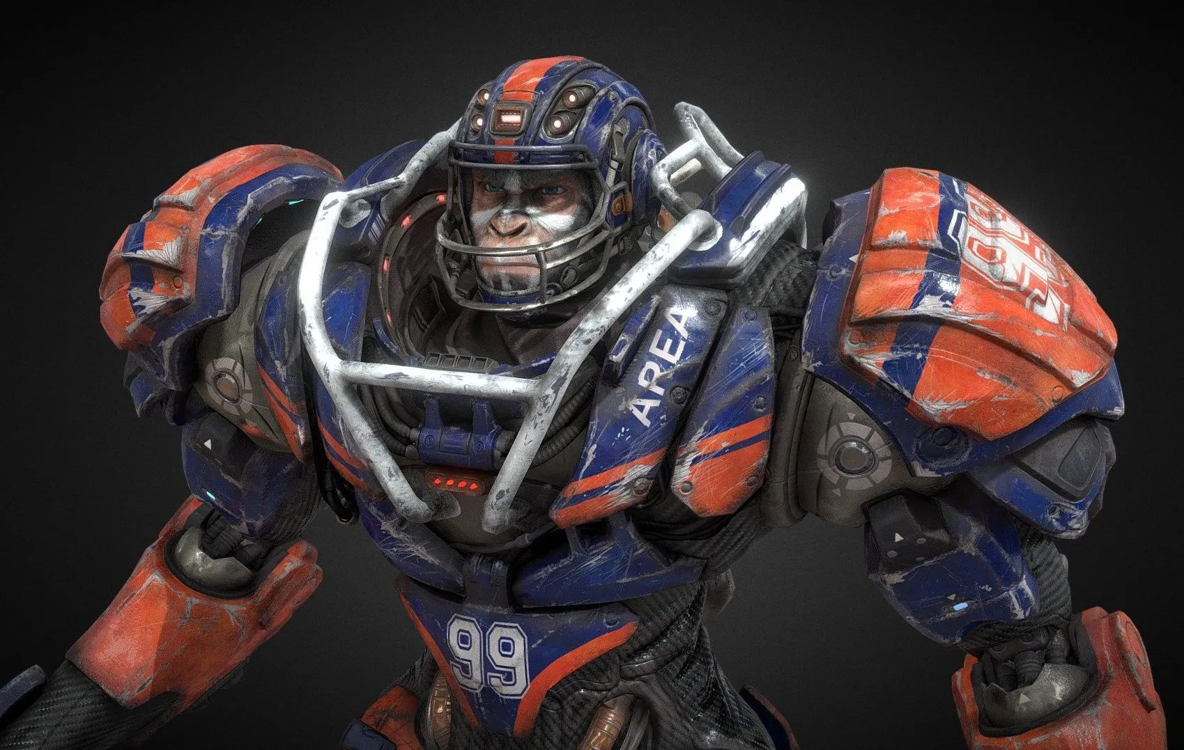 PBR Game 3D Models – Mechanic Football Player