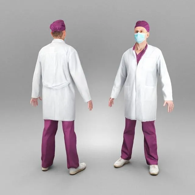 PBR Game 3D Models – Medical doctor ready for rigging 391