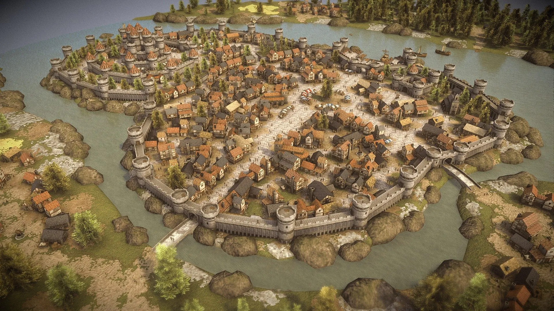 PBR Game 3D Models – Medieval City Pack Demo