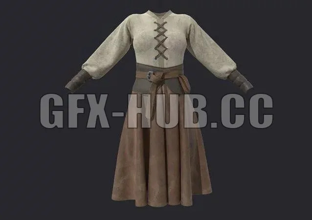 PBR Game 3D Models – Medieval clothes character clothing