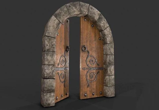 PBR Game 3D Models – Medieval Door-5
