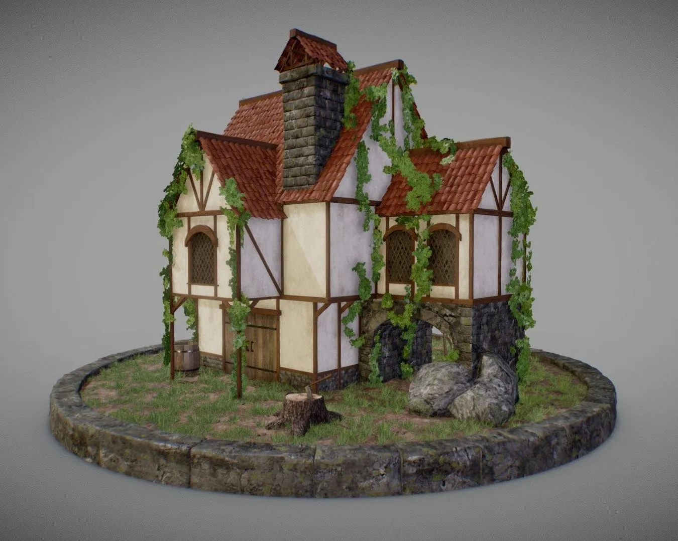 PBR Game 3D Models – Medieval House