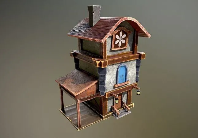 PBR Game 3D Models – Medieval old vikings house