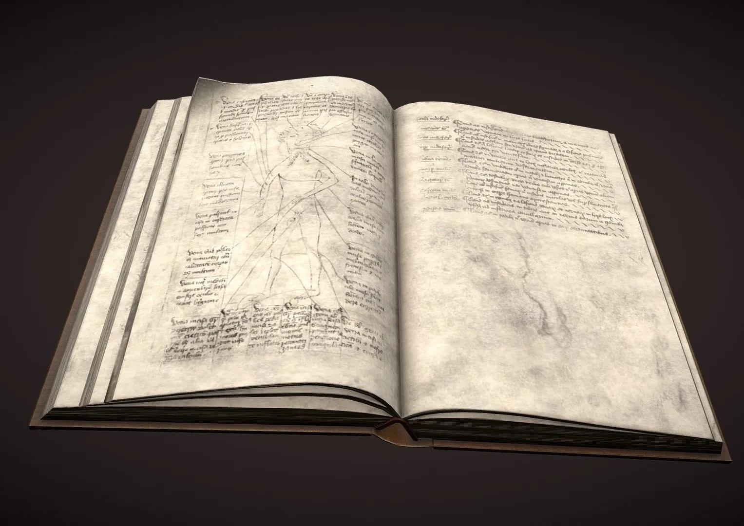 PBR Game 3D Models – Medieval Open Book 1