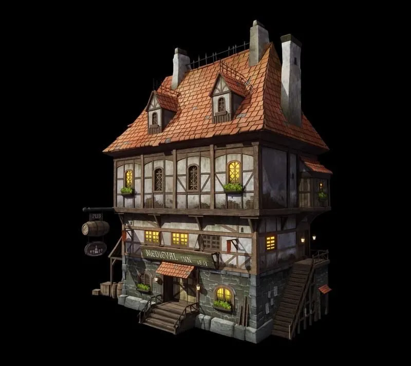 PBR Game 3D Models – Medieval pub