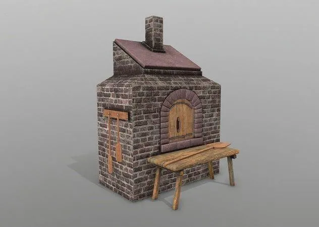 PBR Game 3D Models – Medieval Stone Oven