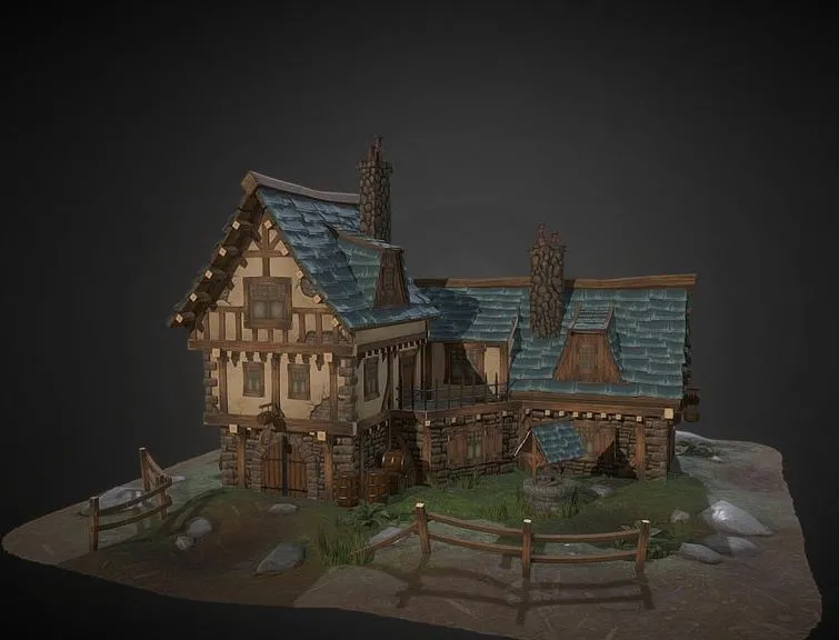 PBR Game 3D Models – Medieval Tavern