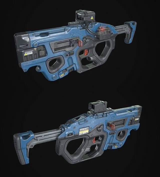 PBR Game 3D Models – MegaVolt SMG