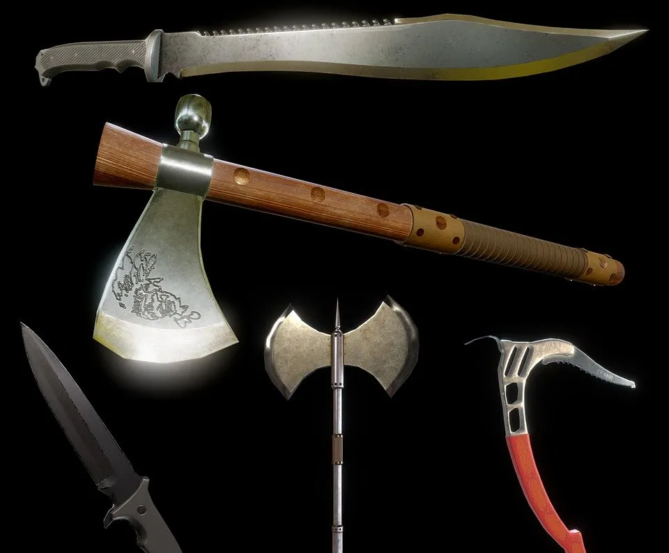 PBR Game 3D Models – Melee pack