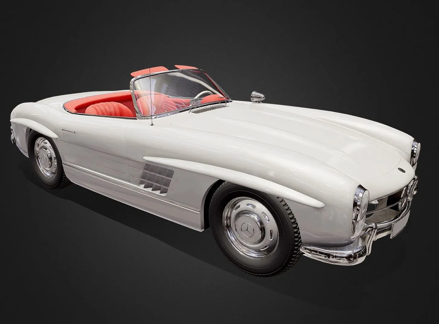 PBR Game 3D Models – Mercedes Benz 300 Sl Roadster