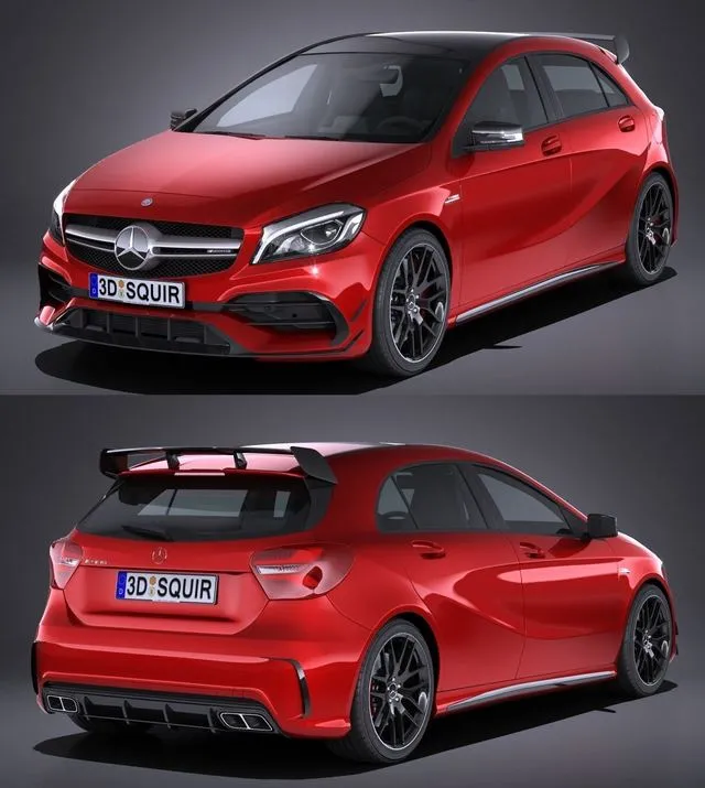 PBR Game 3D Models – Mercedes-Benz A45 AMG 2017