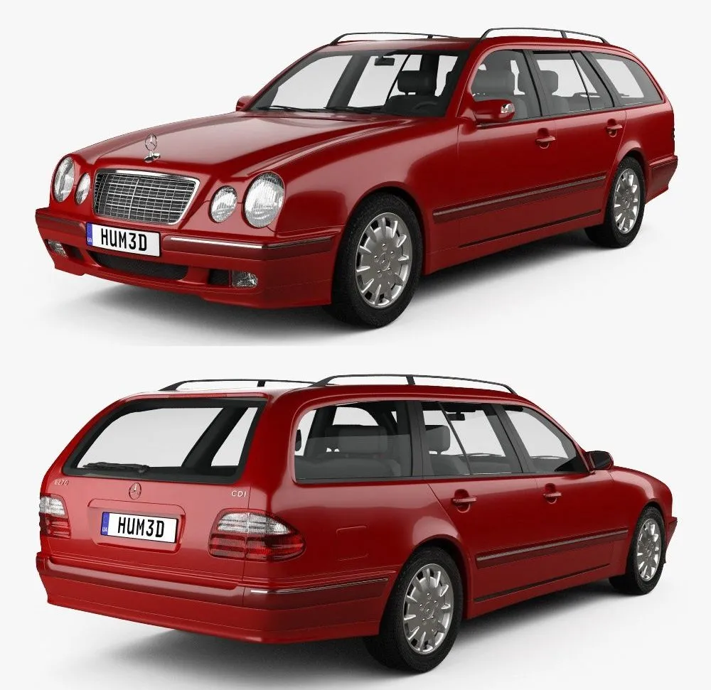 PBR Game 3D Models – Mercedes-Benz E-class wagon 1999