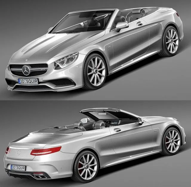 PBR Game 3D Models – Mercedes-Benz S63 AMG Cabriolet 2017
