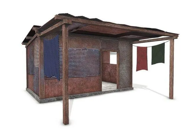 PBR Game 3D Models – Metal Plates Shed 3