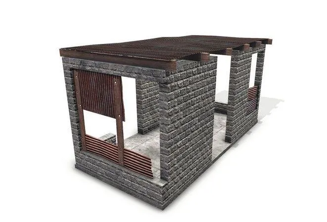 PBR Game 3D Models – Metal Plates Shed 4