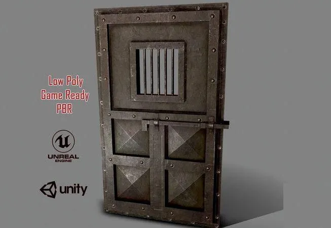 PBR Game 3D Models – Metal Prison Door