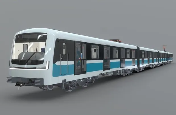 PBR Game 3D Models – Metro Train (With A Pantograph) [Full Interior]