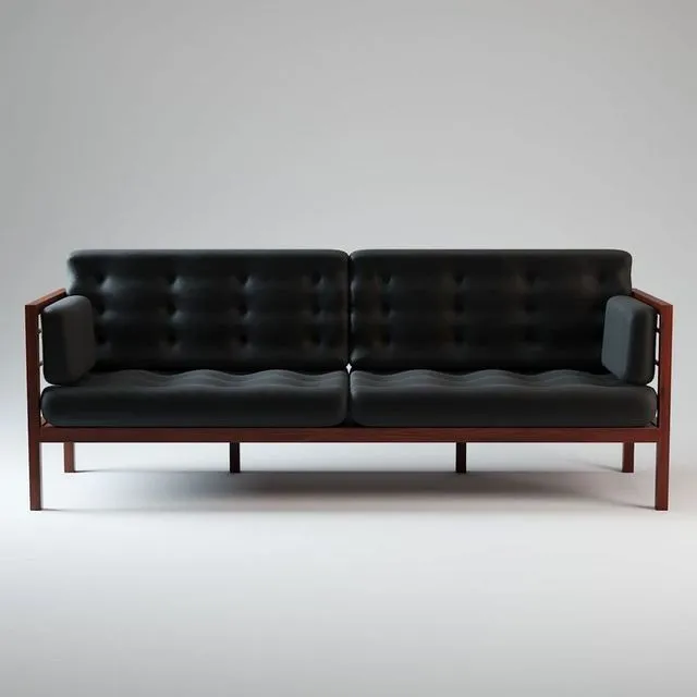 PBR Game 3D Models – Midnight Blue Velvet Sofa