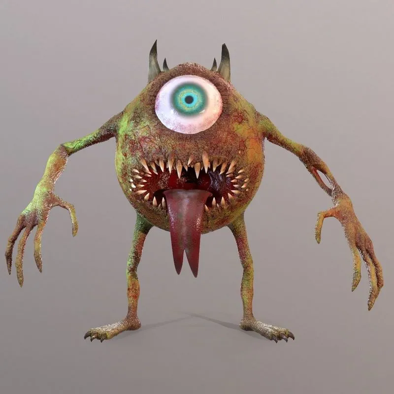 PBR Game 3D Models – Mike Wazowski Scary Monster