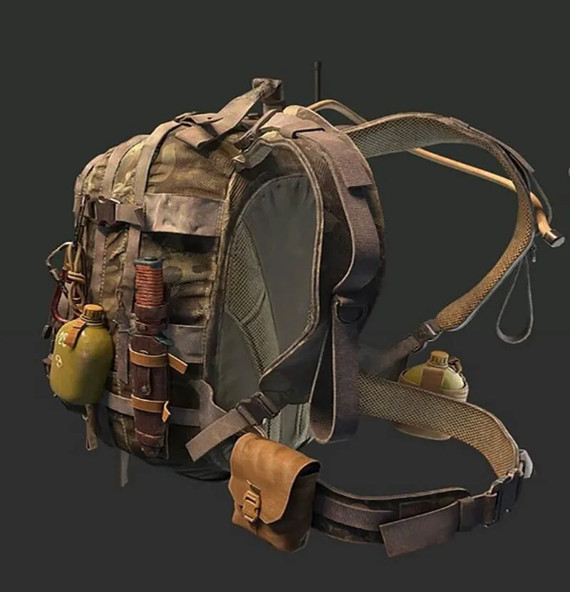PBR Game 3D Models – Military backpack