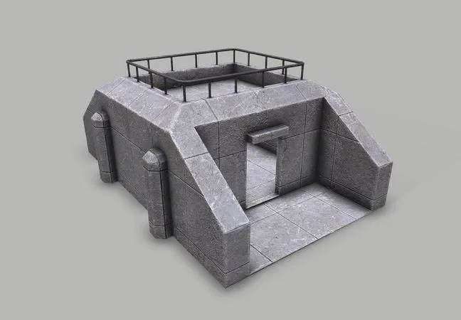 PBR Game 3D Models – Military Bunker Low-poly