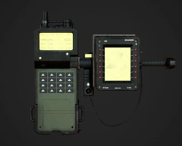 PBR Game 3D Models – Military Radio-Scanner