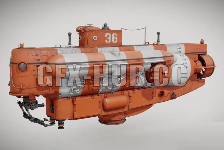 PBR Game 3D Models – Mini Submarine