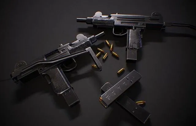 PBR Game 3D Models – Mini UZI Gun