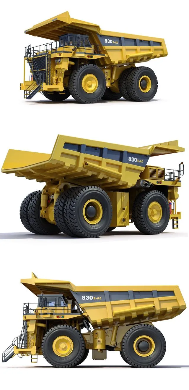 PBR Game 3D Models – Mining dump truck Komatsu 830E-AC