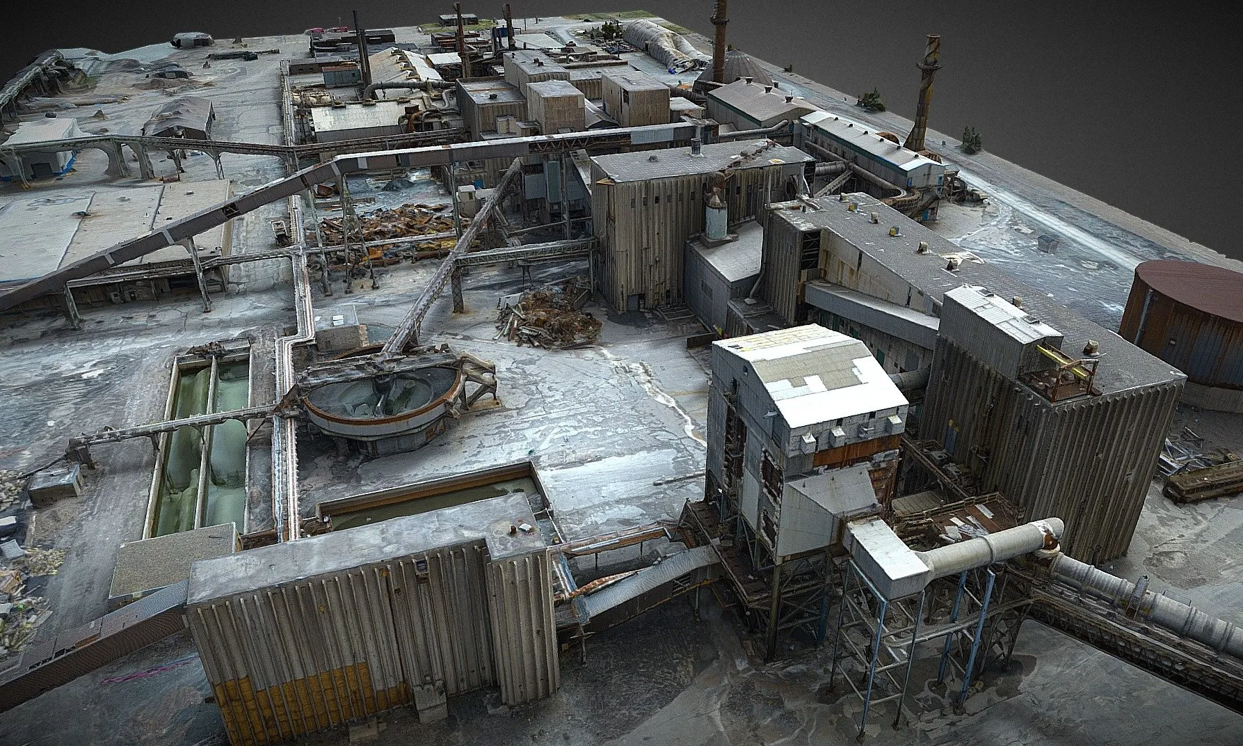 PBR Game 3D Models – Mining Smelter Chemical Processing Facility