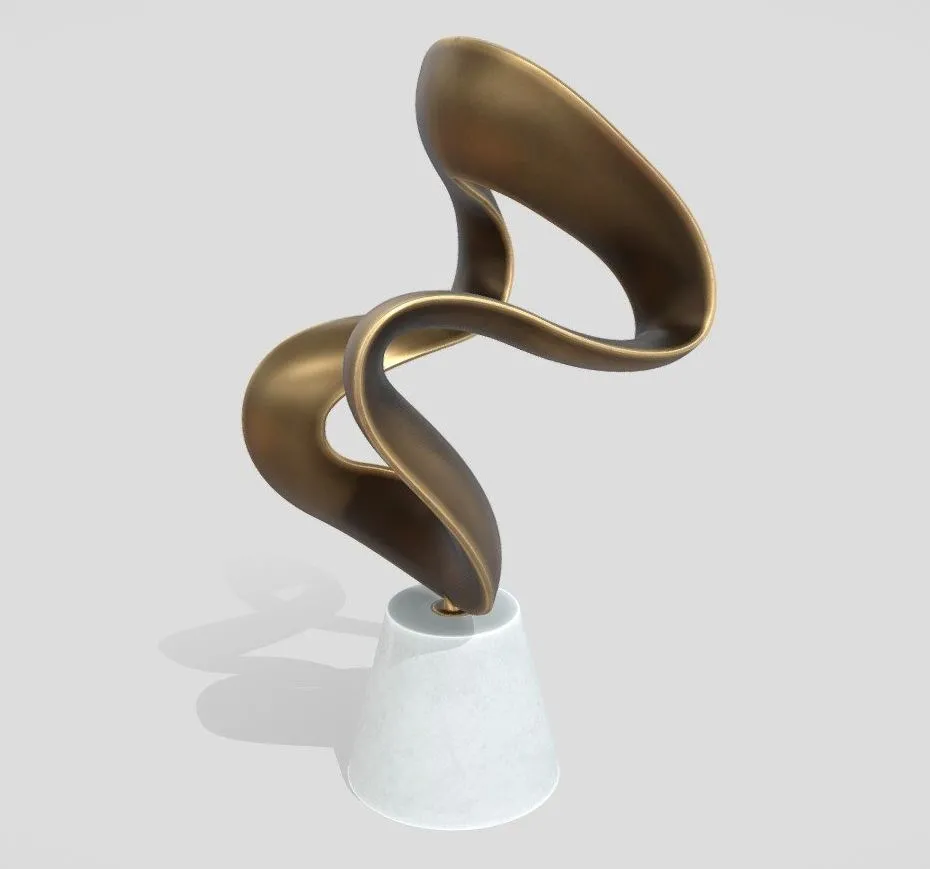 PBR Game 3D Models – Modern Abstract Copper Art Sculpture 37